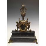 Large late 19th Century French black slate table clock