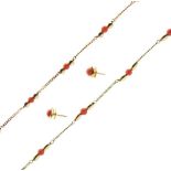 9ct gold coral set jewellery