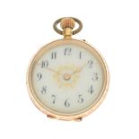 Late 19th Century Swiss yellow metal (K18) open face fob watch