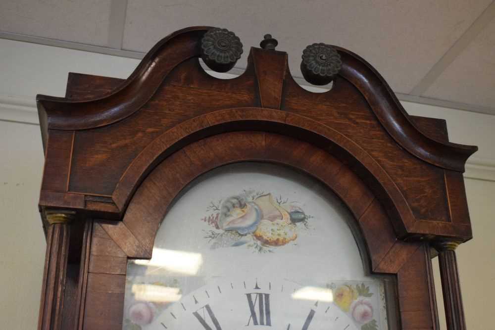 Early 19th Century inlaid oak-cased 8-day painted dial longcase clock, (a/f) - Image 2 of 9
