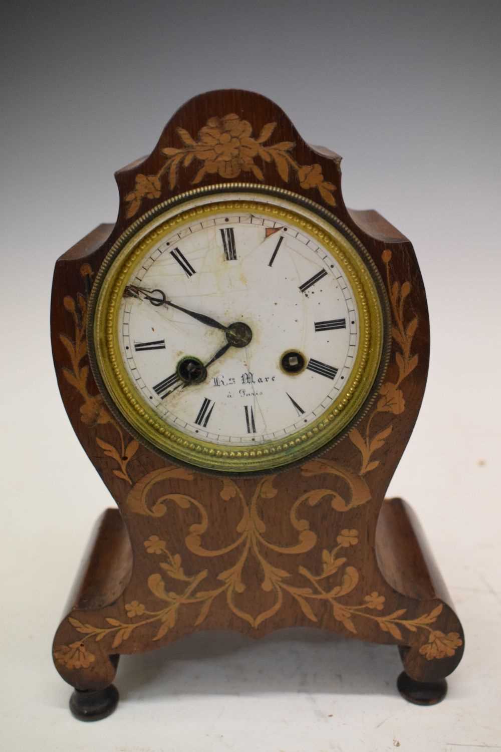 Two late 19th Century French inlaid rosewood mantel clocks - Image 9 of 10