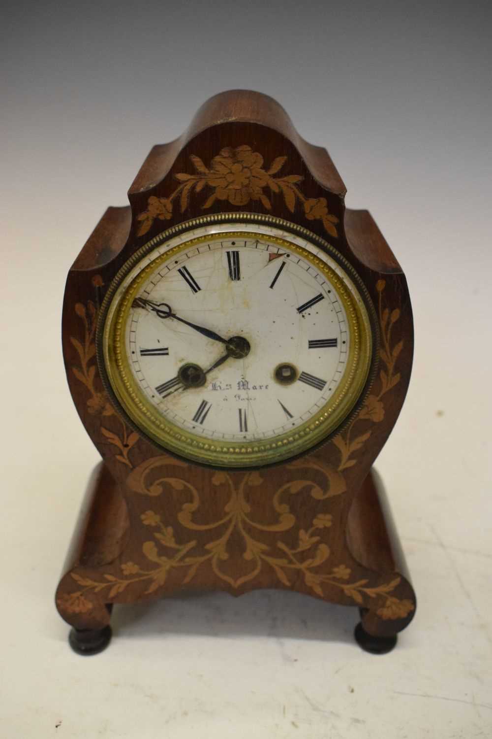 Two late 19th Century French inlaid rosewood mantel clocks - Image 5 of 10