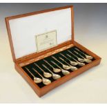 Birmingham Mint Apostle spoons in wooden case