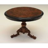 Victorian walnut 'apprentice piece' tilt-top table