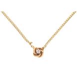 9ct gold necklace set small single-cut diamond