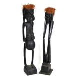 Ethnographica - Large pair of South African wooden figures