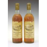 Two bottles Domaine de la Marquise, 1res Cotes de Bordeaux, 1980