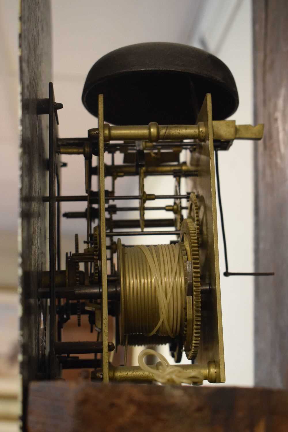 Early 19th Century inlaid oak-cased 8-day painted dial longcase clock, (a/f) - Image 5 of 9