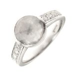 Platinum single stone rose cut diamond ring