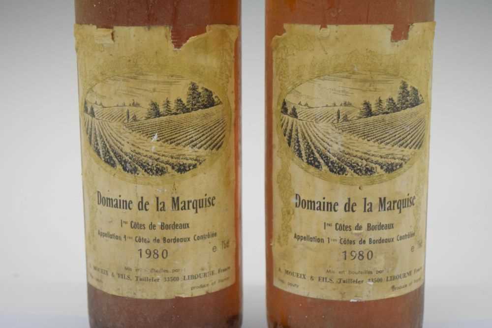 Two bottles Domaine de la Marquise, 1res Cotes de Bordeaux, 1980 - Image 4 of 7