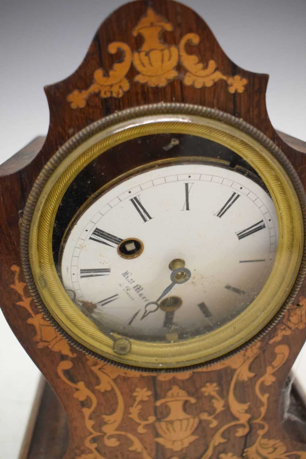 Two late 19th Century French inlaid rosewood mantel clocks - Image 7 of 10