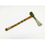 Ethnographica: West African (Chokwe) brass bound club or axe