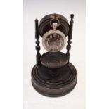 Waltham 16s black dial pocket watch and watch holder