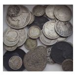 Quantity of silver coinage and three George III coins