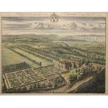Early 18th Century coloured engraving - Bird’s eye view of Kingsweston House
