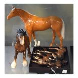 Beswick figure of a Palomino horse, together with a quantity of other Beswick horse figures