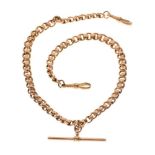 9ct rose gold fancy curb-link Albert