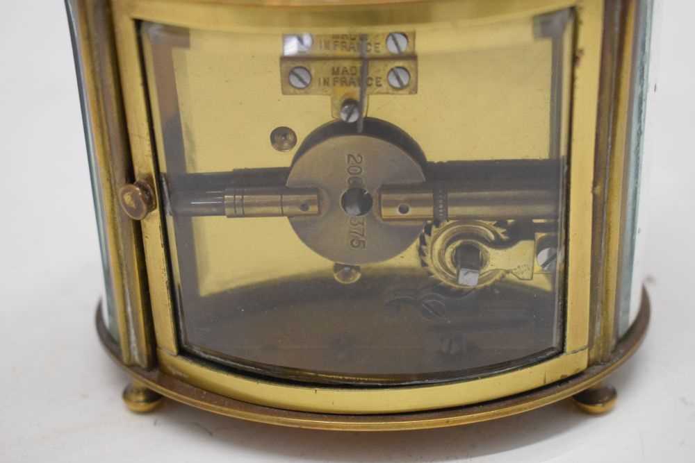 Early 20th Century brass oval carriage timepiece - Image 6 of 6