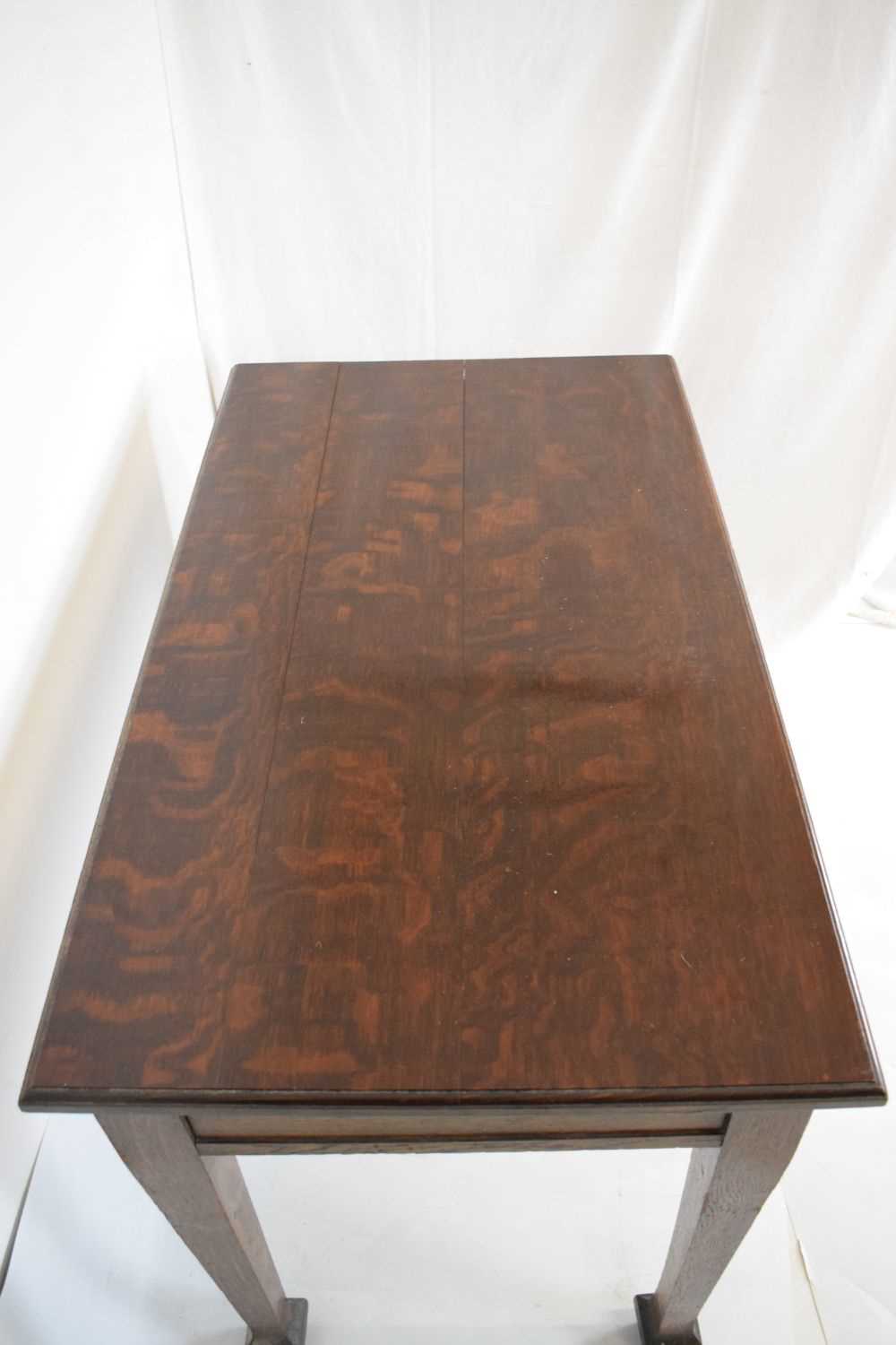 Arts & Crafts oak two drawer desk - Image 3 of 6