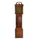 Early George III oak-cased 8-day brass dial longcase clock