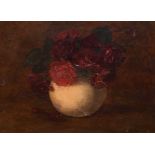Oil on canvas - Still life with red roses