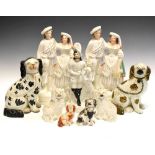 Collection of Staffordshire spaniels