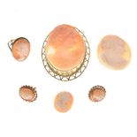Group of shell cameo jewellery