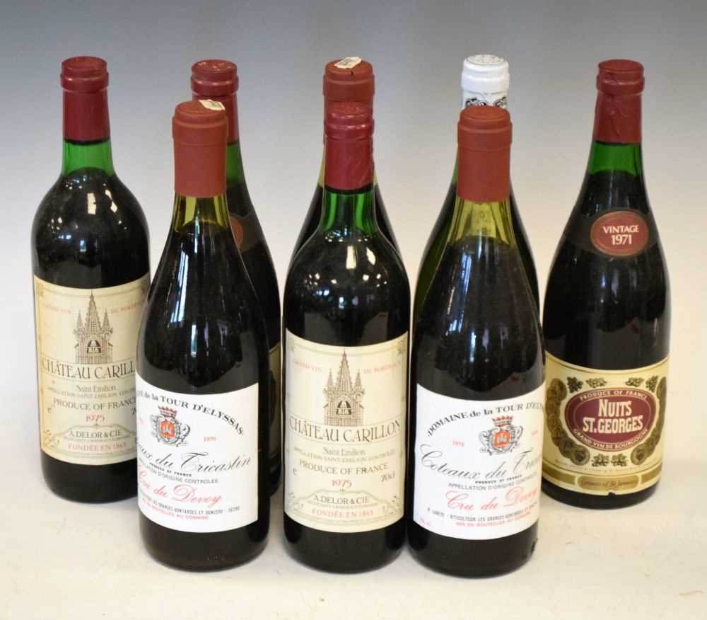 Eight bottles of French wine