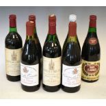 Eight bottles of French wine