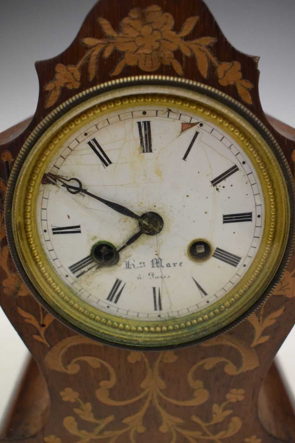 Two late 19th Century French inlaid rosewood mantel clocks - Image 6 of 10