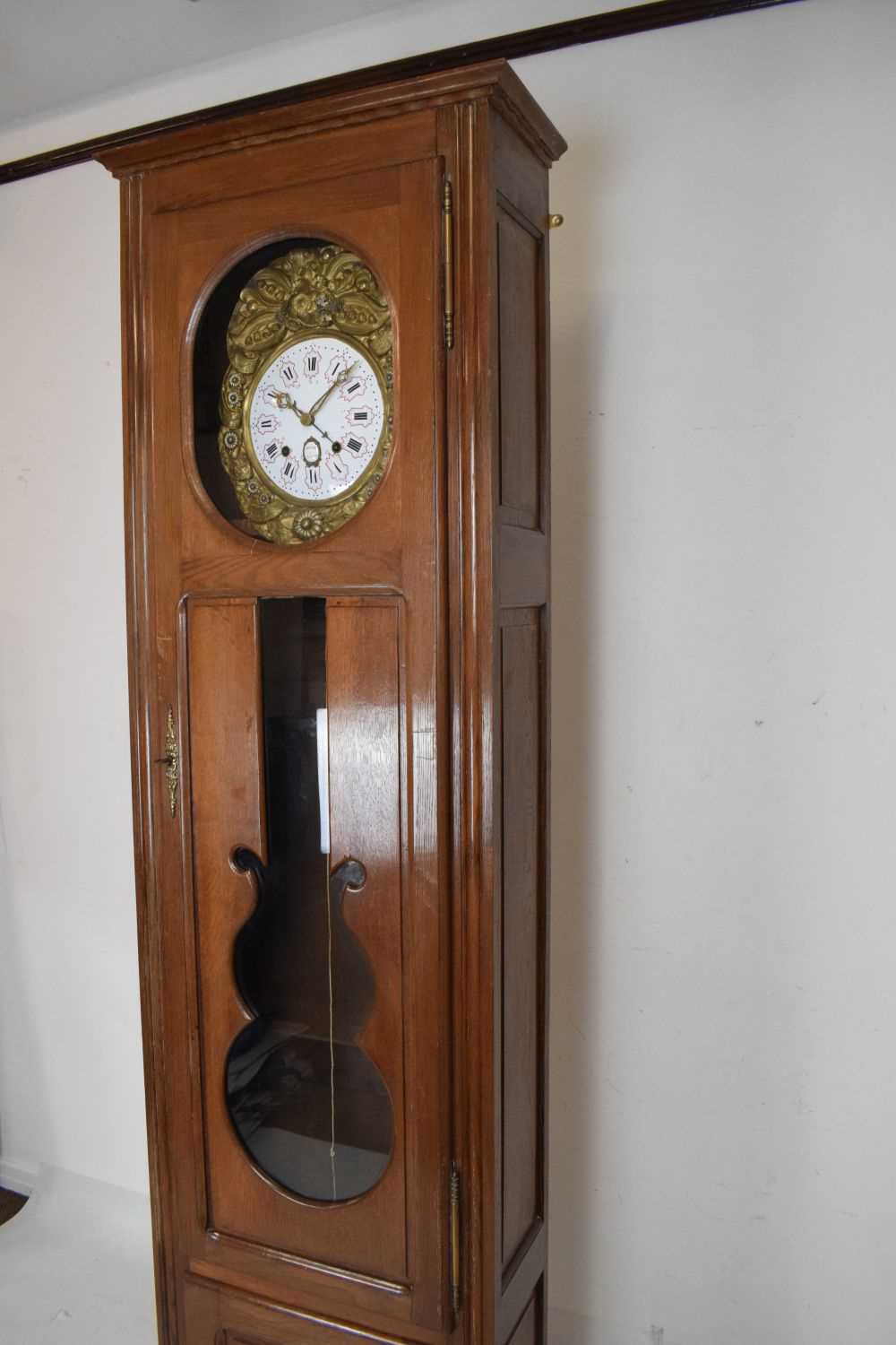 19th Century French provincial Comtoise longcase clock - Image 7 of 9