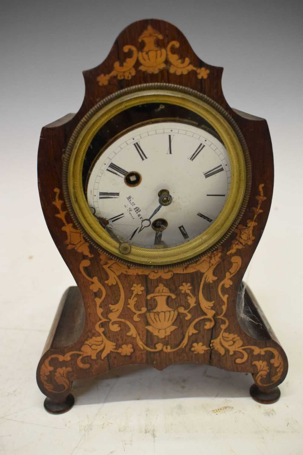 Two late 19th Century French inlaid rosewood mantel clocks - Image 8 of 10