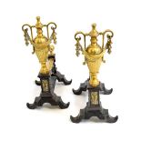 Pair of brass fire dogs / andirons