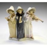 Lladro - Porcelain figure group of three child musicians