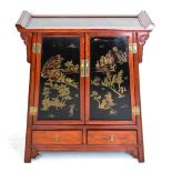 Far Eastern lacquer two door cabinet