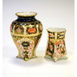 Two Royal Crown Derby miniature vases