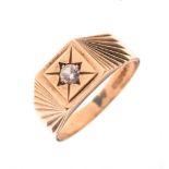 Gentleman's 9ct gold gypsy-set ring