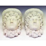 Pair of plaster brackets in the form of maidens