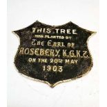 Cast metal commemorative plaque