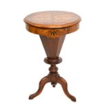 Victorian inlaid walnut work table