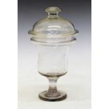 Glass apothecary leech jar with domed cover