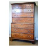 George III mahogany tallboy or chest on chest