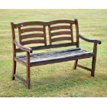 Teak two-seater garden bench