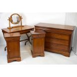 French cherrywood suite including sleigh bed