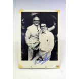 Autographs - The Two Ronnies multi-signed black & white publicity photograph