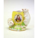 Dresden match holder with two mice