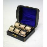 George V cased of six napkin rings