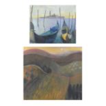 Susan Caines (British, b. 1935) - Gondola & View of San Giorgio and Landscape