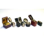 Seven late 19th and early 20th Century travelling inkwells