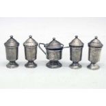 George VI silver condiment set